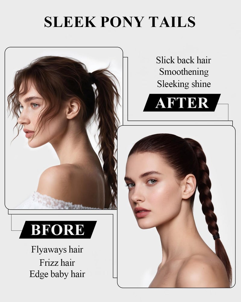 Samnyte Boar Bristle Slick Back Hair Brush - Smooths Flyaways, Frizz Control - Soft Smoothing Hairbrush to Create Sleek Ponytails, Buns & Styling Edges - Teasing Brush for Women & Men with Fine/Medium Hair - Image 4